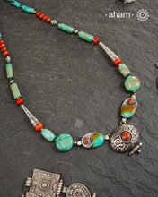 Himalayan Coral and Turquoise Silver Neckpiece