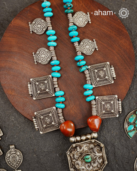 Himalayan Turquoise Gau Silver Neckpiece