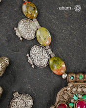 Ladakh Gau and Unakite Silver Neckpiece