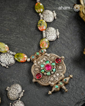Ladakh Gau and Unakite Silver Neckpiece