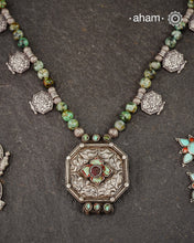 Himalyan Gau Pendant & African Turquoise Silver Neckpiece
