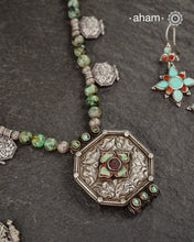 Himalyan Gau Pendant & African Turquoise Silver Neckpiece