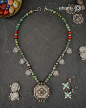 Himalyan Gau Pendant & African Turquoise Silver Neckpiece