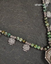 Himalyan Gau Pendant & African Turquoise Silver Neckpiece