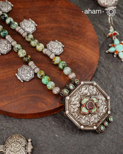 Himalyan Gau Pendant & African Turquoise Silver Neckpiece