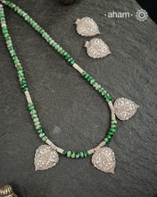 Peepul Patra Tree Agate Silver Neckpiece