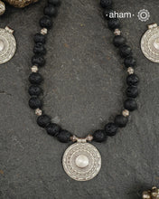 Circle of Life Lava Stone Silver Neckpiece