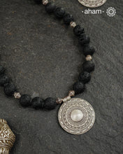 Circle of Life Lava Stone Silver Neckpiece