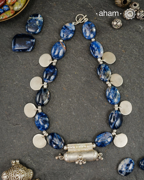 Sodolite & Silver Amulet Neckpiece