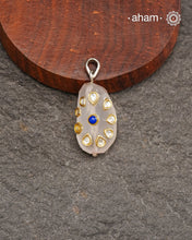 Rose Quartz pendant with silver inlay work
Works great with work wear or even your evening dress.