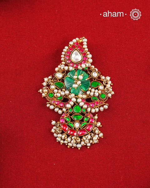 Festive Gold Polish Silver Pendant