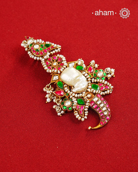 Festive Gold Polish Silver Pendant