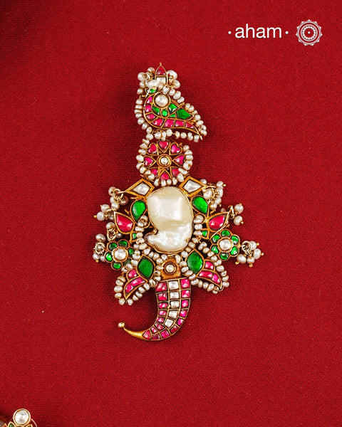 Festive Gold Polish Silver Pendant