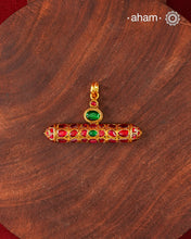 Kundan Gold Polish Silver Pendant