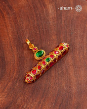 Kundan Gold Polish Silver Pendant
