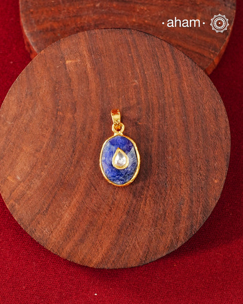 Lapiz Gold Polish Silver Pendant