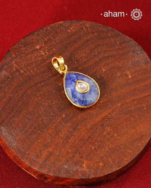Lapiz Gold Polish Silver Pendant
