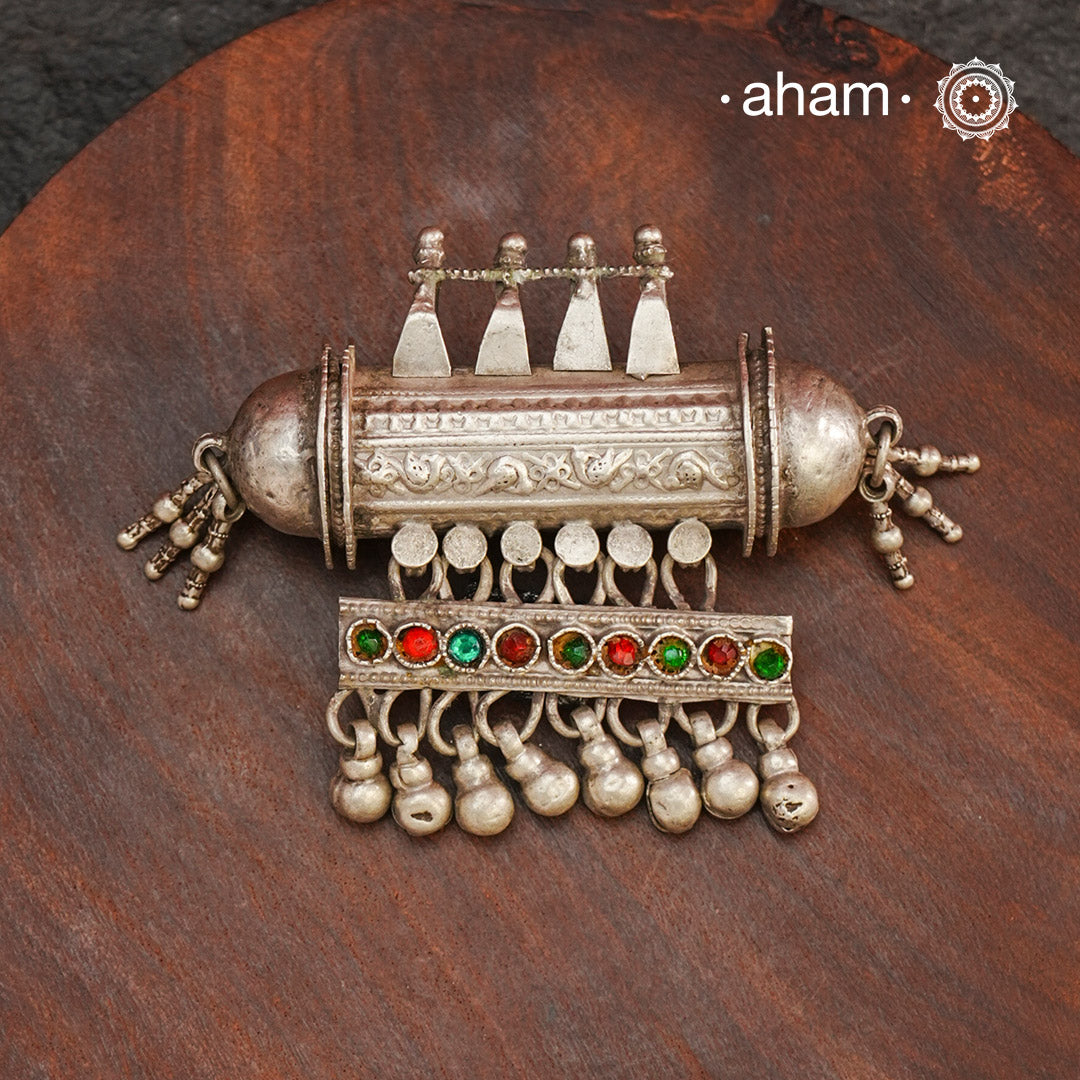 Beautiful handcrafted tribal silver amulet pendant from a bygone area, that bring back memories and stories of that time. Wear it with a long chain or with a black thread, or layer them to create a distinct look.