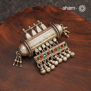 Beautiful handcrafted tribal silver amulet pendant from a bygone area, that bring back memories and stories of that time. Wear it with a long chain or with a black thread, or layer them to create a distinct look.