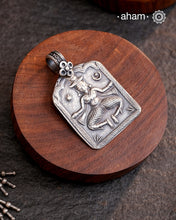 Tribal kali stamp sheet pendant in 92.5 silver.