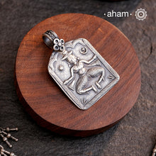 Tribal kali stamp sheet pendant in 92.5 silver.