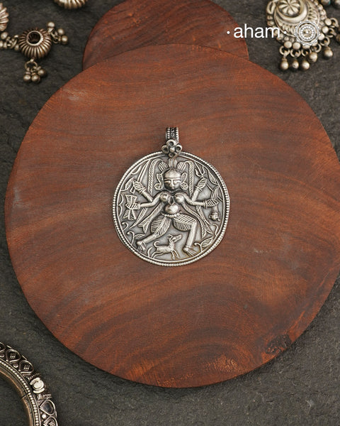 Discover the charm of traditional craftsmanship with our Silver Lord Bhairav Pendant.Expertly crafted using the thapi (stamp die) technique, this pendant reflects the age-old artistry of India’s tribal communities. Known by various names like Kavach, Mandaliya, Patri, and Kathla, amulet pendants have long been cherished as symbols of passive worship—a way to keep your deity, Kuldevta, or Kuldevi close to your heart. 