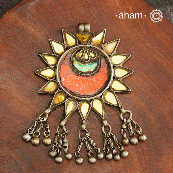 Vintage Glass Silver Pendant