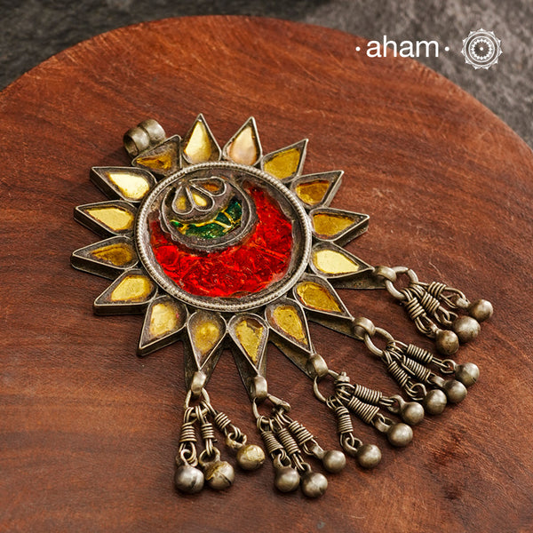 Vintage Glass Silver Pendant