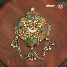 Beautiful handcrafted tribal silver glass pendant from a bygone area, that bring back memories and stories of that time. Wear it with a long chain or with a black thread, or layer them to create a distinct look. 