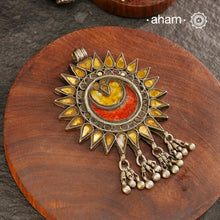 Vintage Glass Silver Pendant