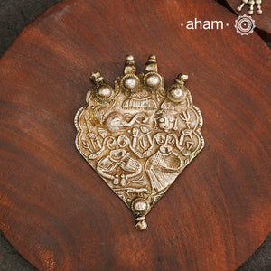 Tribal Ganesh & Lakshmi Silver Pendant
