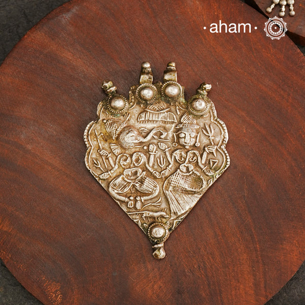 Tribal Ganesh & Lakshmi Silver Pendant