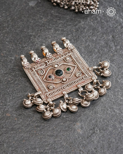 Beautiful handcrafted tribal silver amulet pendant from a bygone area, that bring back memories and stories of that time.Wear it with a long chain or with a black thread, or layer them to create a distinct look.