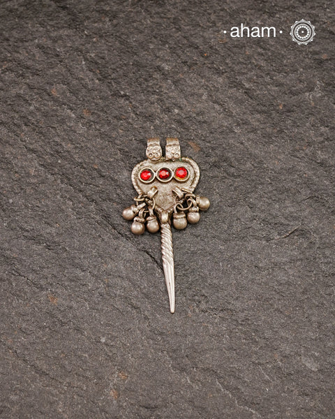 Vintage Silver Pendant. trivia: This is actually a tooth digger. A utilitarian piece of jewellery. This form of jewellery is popular across south east asian countries