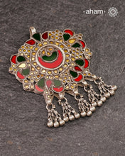 Beautiful handcrafted tribal silver glass pendant from a bygone area, that bring back memories and stories of that time.Wear it with a long chain or with a black thread, or layer them to create a distinct look.