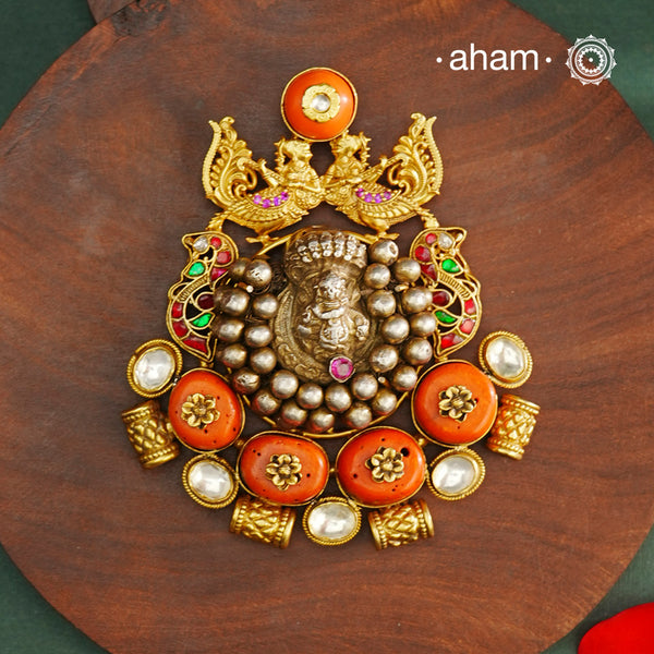 Krishna Two Tone Silver Pendant