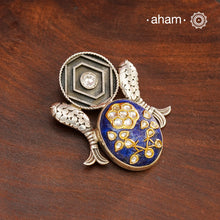 Handmade Ira stone pendant with Mughal Inspired intricate floral inlay work in semi precious stone setting, encased in silver. Wear it long or short with a chain of your choice, or a smart silver Hasli. A piece so timeless that it can we worn across generations. Please note, each piece created in this series is unique and one of a kind.
(Does not include chain)
