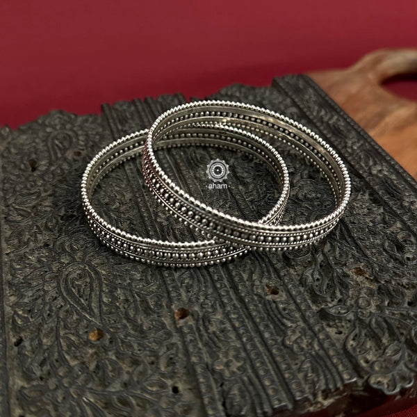 Handcrafted Silver Bangles in 92.5 silver. Perfect for everyday wear. 