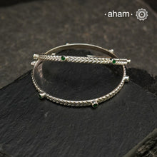 Textured Everyday wear silver bangles crafted in 92.5 silver. Works great when stacked with other bangles or even just by itself.