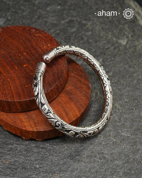 Chitai Silver Kada  (Size 2.6, Open Cuff)