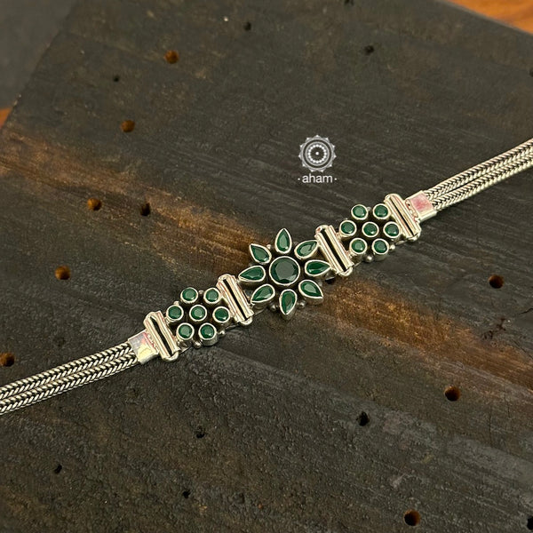 Summer Love green stone bracelet. Handcrafted in 92.5 sterling silver.