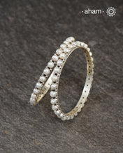 Handcrafted Summer Love bangles in 92.5 sterling silver with Pearls