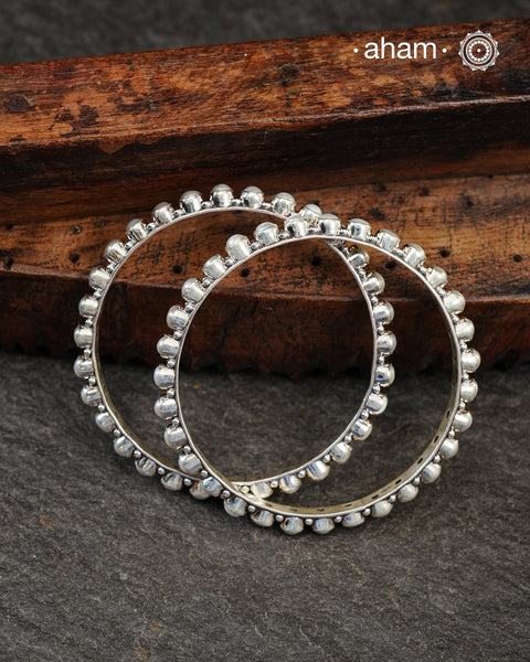 Handcrafted Summer Love bangles in 92.5 sterling silver with Pearls