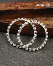 Handcrafted Summer Love bangles in 92.5 sterling silver with Pearls.