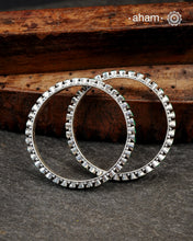 Handcrafted Summer Love bangles in 92.5 sterling silver with green stones. These go great with Indian Clothes.