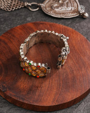 Vintage Glass Silver Kada (Size: 2.0, Openable)