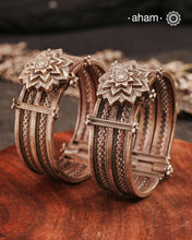 Vintage Orissa Lotus Silver Kada (Size 2.6)