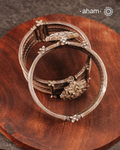 Vintage Orissa Lotus Silver Kada (Size 2.6)