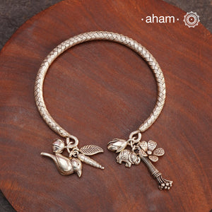 A.M P.M Silver Bracelet with Charms