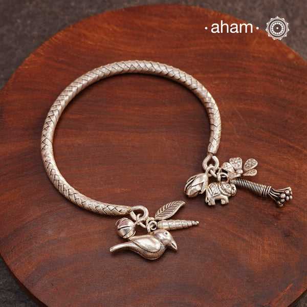 A.M P.M Silver Bracelet with Charms